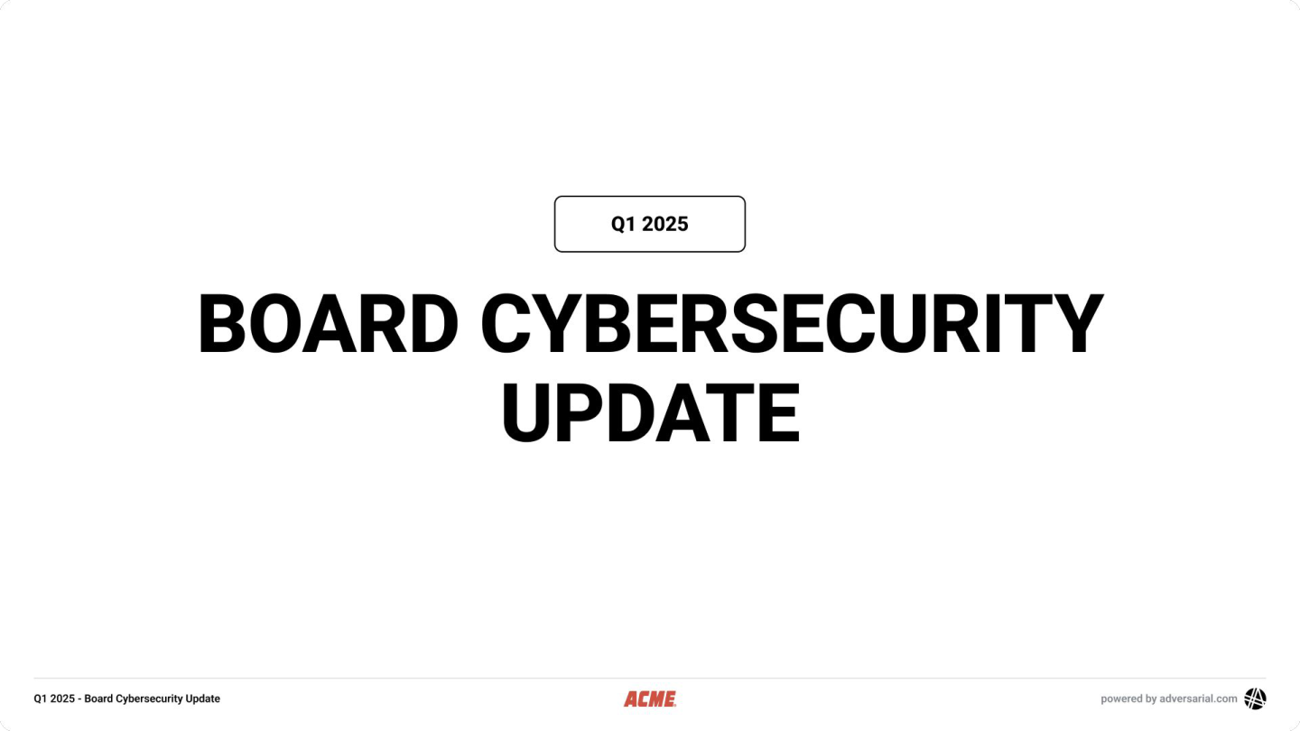 Board Cybersecurity Update — title slide